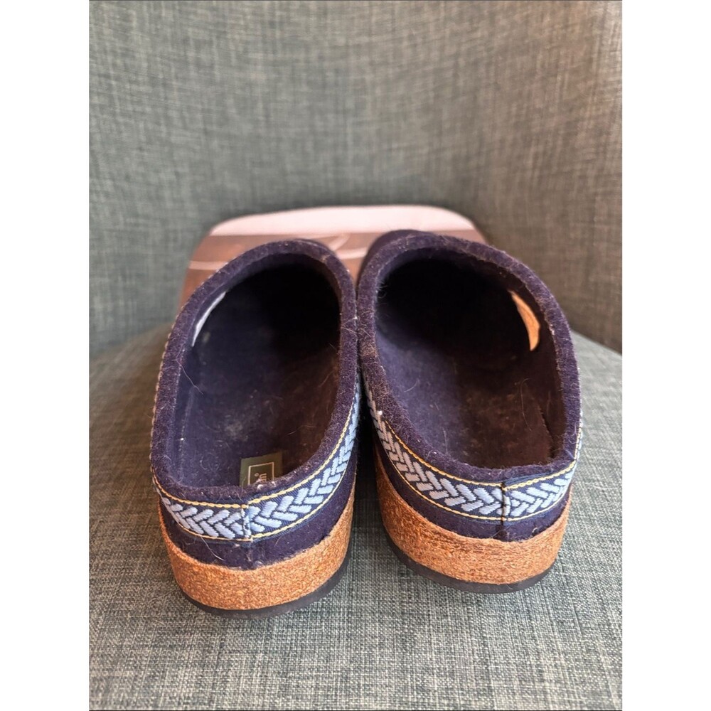 L.L. Bean women’s wool slipper clogs Navy Slip-On house shoes size 11 Warm cozy - Picture 6 of 12